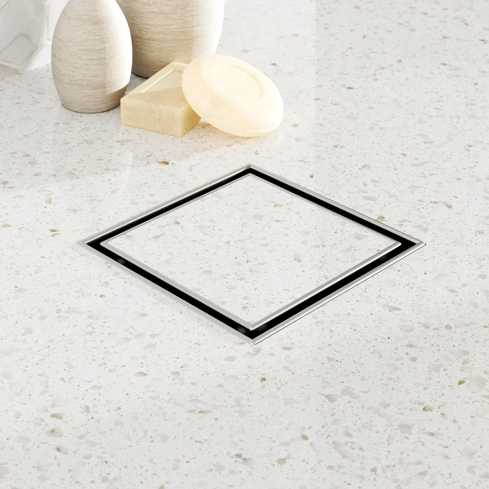 Tile Drain Pro 5 Lifestyle Shot Satin Stainless